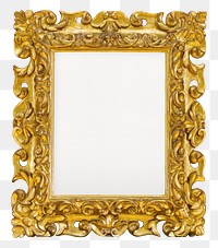 Gold vintage frame png element, transparent background. Remixed by rawpixel.