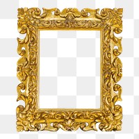 Gold picture frame png mockup, transparent design. Remixed by rawpixel.