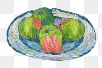 Fruit plate png still life, vintage illustration by Alexej von Jawlensky., transparent background. Remixed by rawpixel.