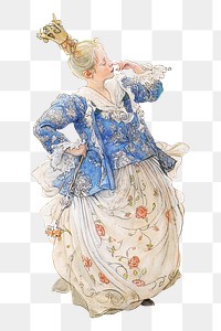 Victorian princess png, vintage illustration by Carl Larsson, transparent background. Remixed by rawpixel.