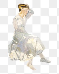 Victorian woman png, vintage illustration by Edvard Weie, transparent background. Remixed by rawpixel.