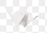 White origami crane png, transparent background. Remixed by rawpixel.