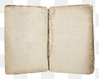 Old vintage book png with empty pages, transparent background. Remixed by rawpixel.