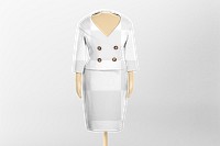 Women's suit png skirt mockup, vintage business apparel, transparent design. Remixed by rawpixel.