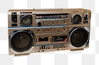 Retro boombox png, electronic image, transparent background. Remixed by rawpixel.