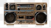 Retro boombox png, electronic image, transparent background. Remixed by rawpixel.