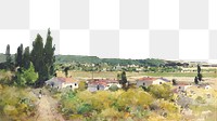 PNG Village landscape border, vintage illustration by William Henry Holmes, transparent background. Remixed by rawpixel.