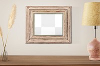 Wooden picture frame png mockup, transparent design. Remixed by rawpixel.