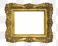 Gold vintage frame png element, transparent background. Remixed by rawpixel.