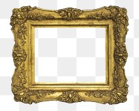 Gold picture frame png mockup, transparent design. Remixed by rawpixel.