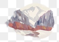 PNG Vintage rock mountain illustration by Zolo Palugyay, transparent background. Remixed by rawpixel.