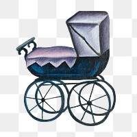 Vintage baby stroller png illustration by Gejza Schiller, transparent background. Remixed by rawpixel.