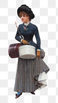 Victorian woman png, vintage illustration by Jean Beraud, transparent background. Remixed by rawpixel.