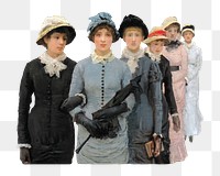 Victorian women's png fashion, vintage illustration by George Clausen, transparent background. Remixed by rawpixel.