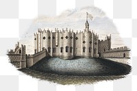 Vintage castle png illustration by William Beilby, transparent background. Remixed by rawpixel.