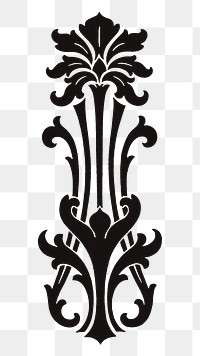 PNG Black decorative flourish transparent background. Remixed by rawpixel.