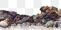 PNG Beach rock border  illustration transparent background. Remixed by rawpixel.