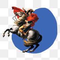 Napoleon png on white horse sticker, transparent background. Remixed by rawpixel.