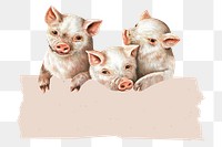 Little pigs png animal badge sticker, transparent background. Remixed by rawpixel.