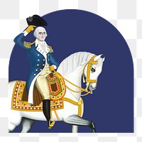 General Washington png on a White Charger sticker, transparent background. Remixed by rawpixel.