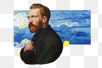 PNG Vincent Van Gogh sticker, transparent background. Remixed by rawpixel.