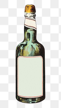 Png double distilled bay rum, bottle illustration by Viggo Moller, transparent background. Remixed by rawpixel.