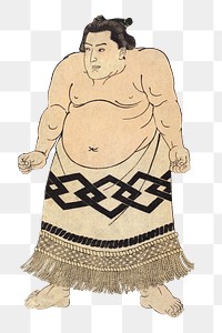 Vintage Japanese wrestler png illustration by Toyokuni on transparent background. Remixed by rawpixel.