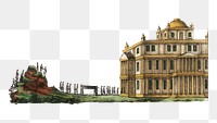 Vintage building png, architecture illustration, transparent background. Remixed by rawpixel.