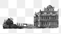 Vintage building png, architecture illustration, transparent background. Remixed by rawpixel.