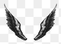 Angel's wings png, vintage illustration on transparent background. Remixed by rawpixel.