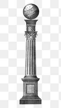 Ancient pillar png, vintage architecture illustration, transparent background. Remixed by rawpixel.