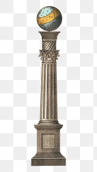 Ancient pillar png, vintage architecture illustration, transparent background. Remixed by rawpixel.