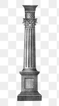 Ancient pillar png, vintage architecture illustration, transparent background. Remixed by rawpixel.