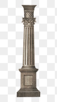 Ancient pillar png, vintage architecture illustration, transparent background. Remixed by rawpixel.