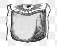 Silk bag png with observing eye, vintage object illustration on transparent background. Remixed by rawpixel.