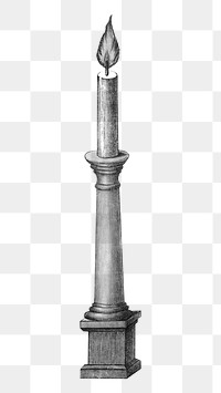 Vintage candle stick png, antique illustration, transparent background. Remixed by rawpixel.