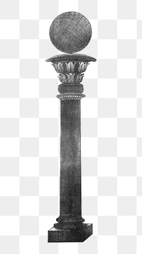 Ancient pillar png, vintage architecture illustration, transparent background. Remixed by rawpixel.