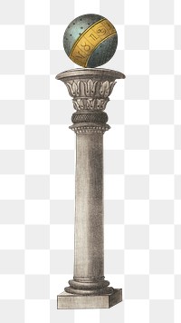 Ancient pillar png, vintage architecture illustration, transparent background. Remixed by rawpixel.