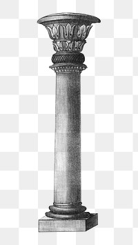 Ancient pillar png, vintage architecture illustration, transparent background. Remixed by rawpixel.