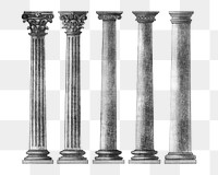 Ancient pillar png, vintage architecture illustration, transparent background. Remixed by rawpixel.