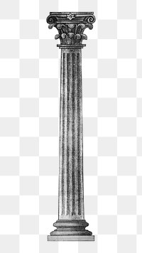 Ancient pillar png, vintage architecture illustration, transparent background. Remixed by rawpixel.