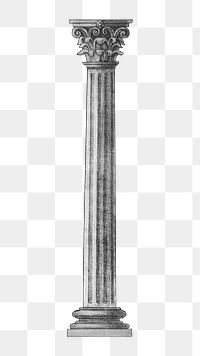 Ancient pillar png, vintage architecture illustration, transparent background. Remixed by rawpixel.