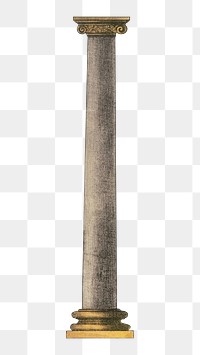 Ancient pillar png, vintage architecture illustration, transparent background. Remixed by rawpixel.