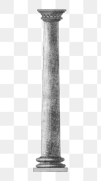 Ancient pillar png, vintage architecture illustration, transparent background. Remixed by rawpixel.