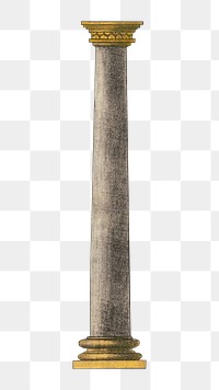 Ancient pillar png, vintage architecture illustration, transparent background. Remixed by rawpixel.