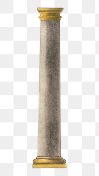 Ancient pillar png, vintage architecture illustration, transparent background. Remixed by rawpixel.