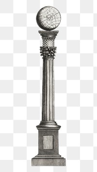 Ancient pillar png, vintage architecture illustration, transparent background. Remixed by rawpixel.