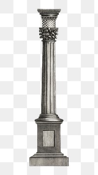 Ancient pillar png, vintage architecture illustration, transparent background. Remixed by rawpixel.