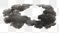 Cloud png, vintage illustration on transparent background. Remixed by rawpixel.