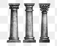 Ancient pillar png, vintage architecture illustration, transparent background. Remixed by rawpixel.